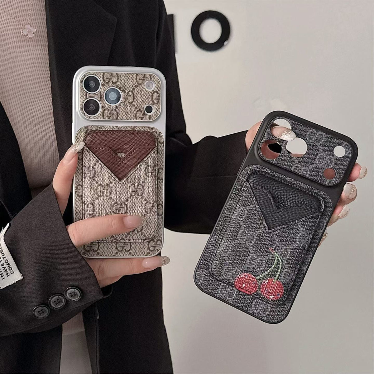 GG Style Phone Case Magnet Card Holder iPhone 13-17 / Pro / Pro Max / Plus / Air