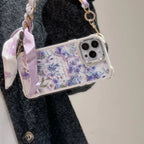 GG iPhone Case Flower 3D Pattern Silk Chain For I Pro Max Plus for 12-pro-max