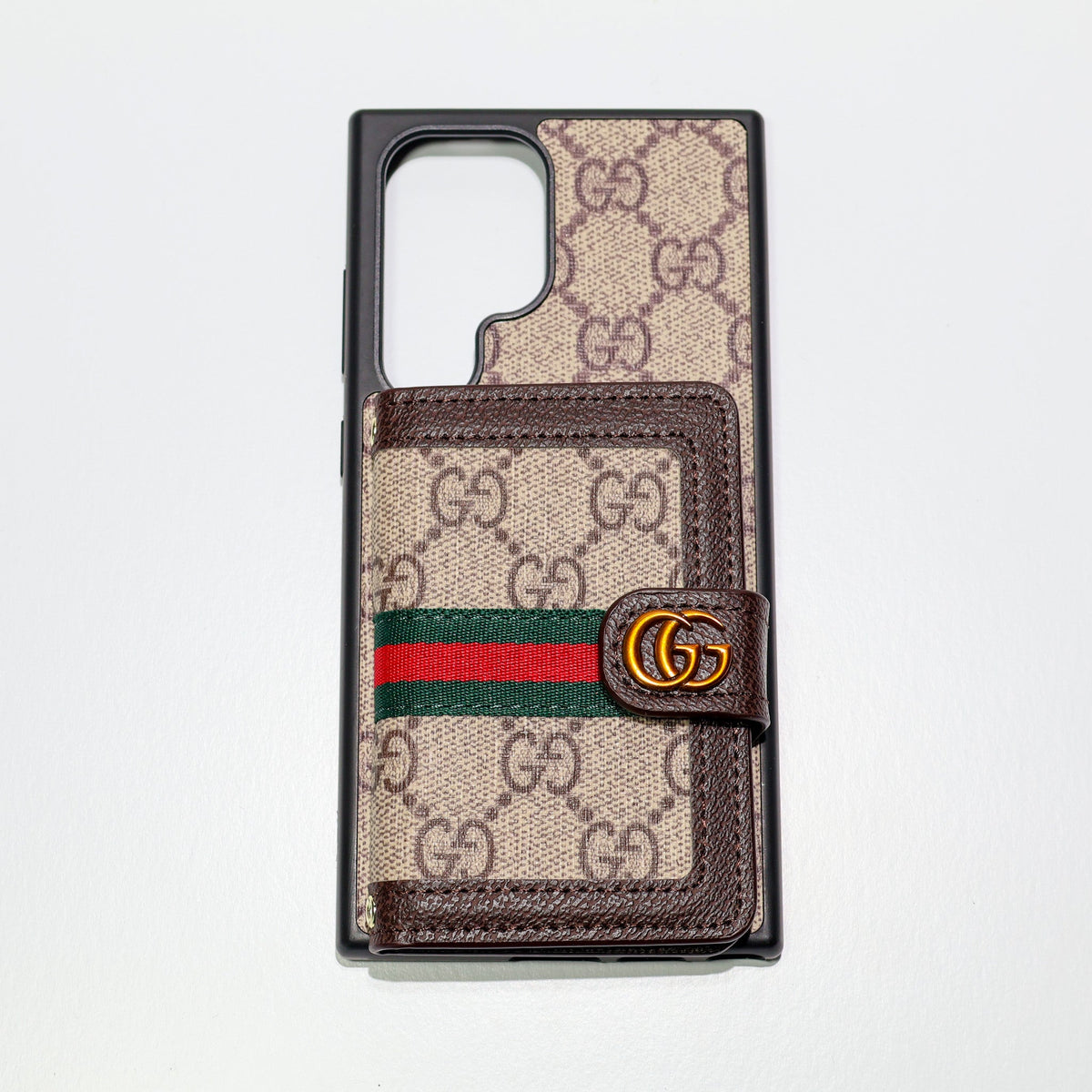Coated Canvas Samsung Galaxy Phone Wallet GG Case For S22 23 24 25 26 Ultra Plus Series for s26-ultr
