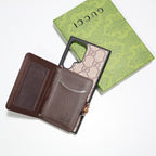 Coated Canvas Samsung Galaxy Phone Wallet GG Case For S22 23 24 25 26 Ultra Plus Series for s26