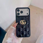 Stamped GG Leather iPhone Case For 13-17 / Pro / Pro Max for 13-pro-max