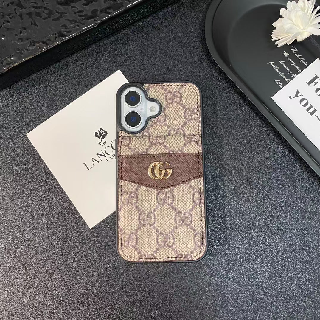 Louis Vuitton iPhone Case 16 / 16 Plus Folding Wallet Card Slot for iphone-16