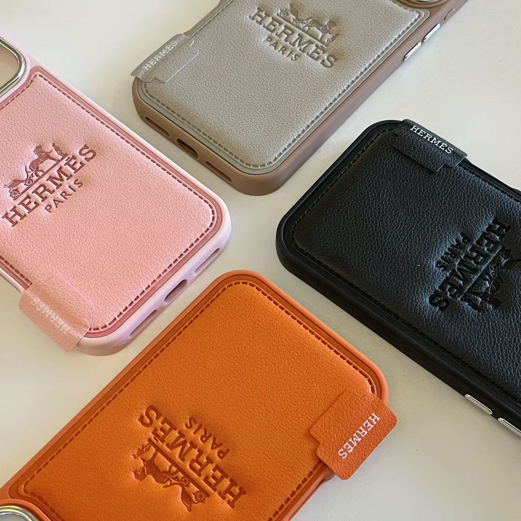 H Stamped Leather Phone Case For 13-17 / Pro / Pro Max for 13-pro
