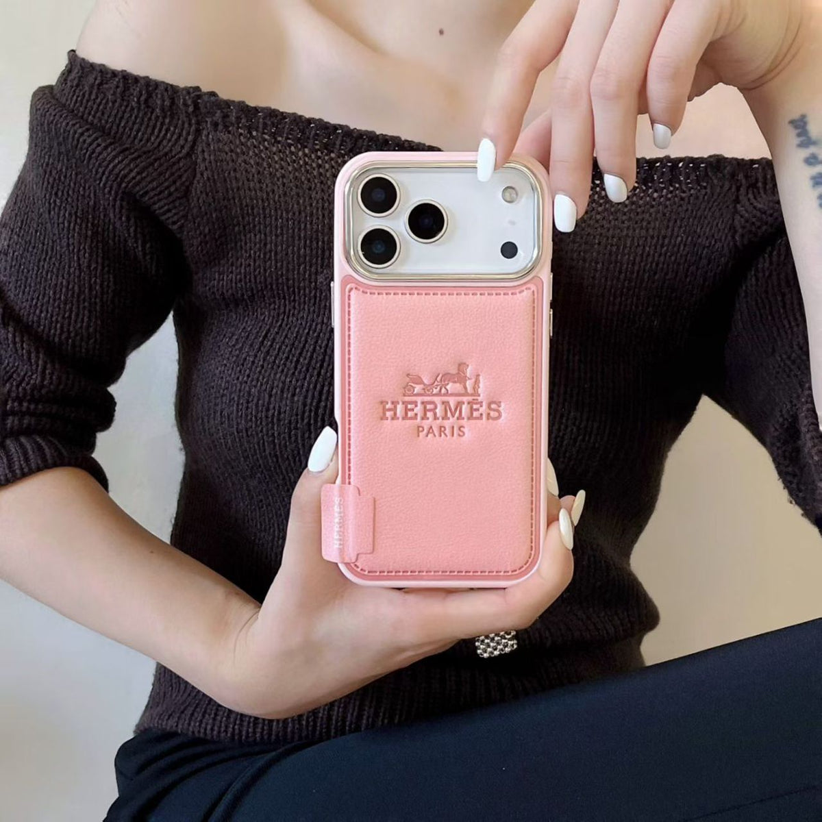 H Stamped Leather Phone Case For 13-17 / Pro / Pro Max for 13-pro