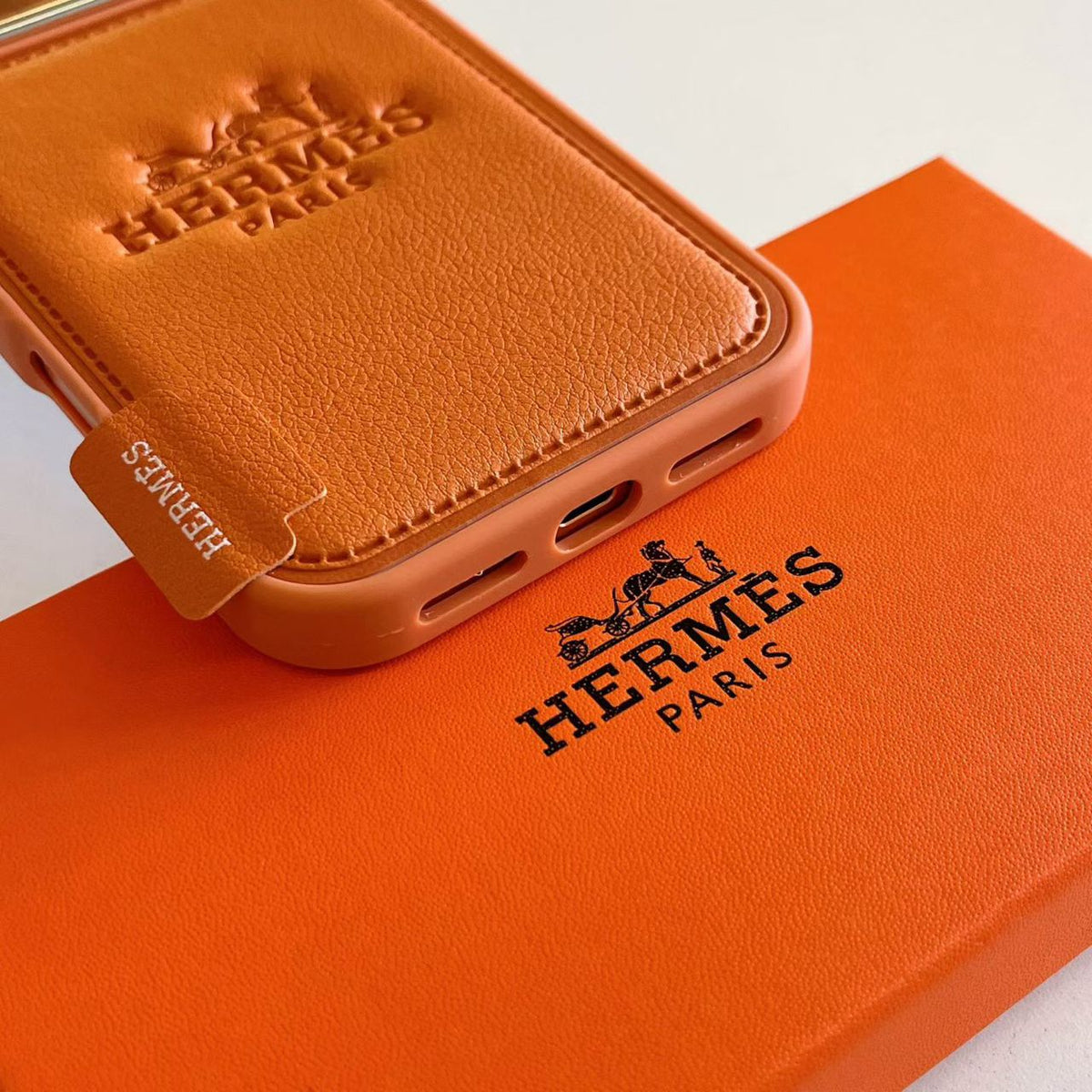 H Stamped Leather Phone Case For 13-17 / Pro / Pro Max