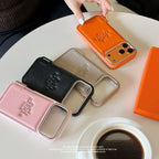 H Stamped Leather Phone Case For 13-17 / Pro / Pro Max