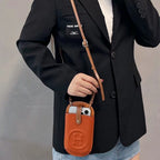 Universal H Mobile Phone Bag Crossbody Pouch Bag Adjustable Shoulder Strap / Orange Phone Case