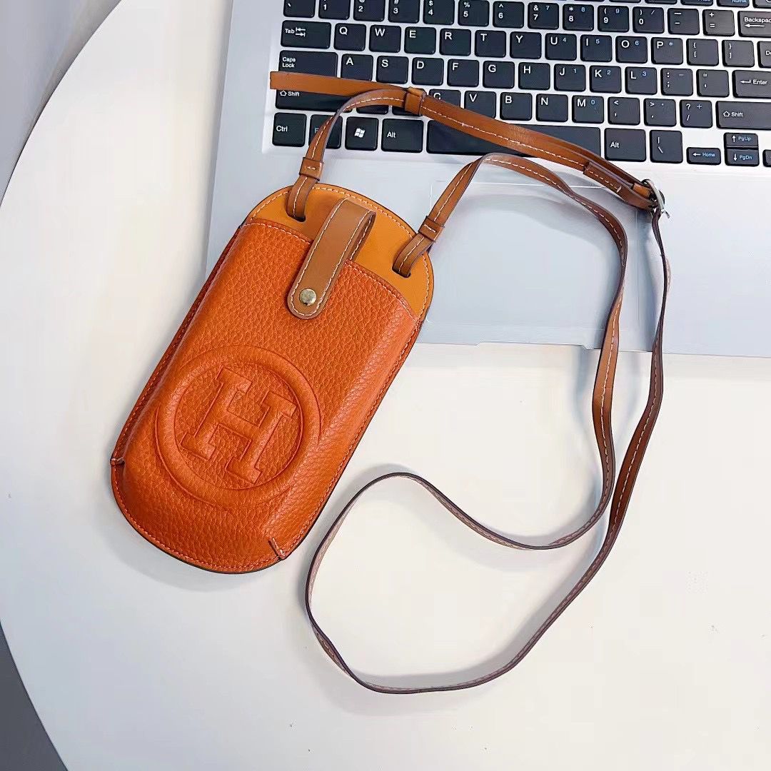 Universal H Mobile Phone Bag Crossbody Pouch Bag Adjustable Shoulder Strap / Orange Phone Case