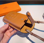 Universal Crossbody Luxury H Phone Pouch Bag Adjustable Shoulder Strap / Brown Phone Case