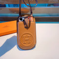 Universal Crossbody Luxury H Phone Pouch Bag Adjustable Shoulder Strap / Brown Phone Case