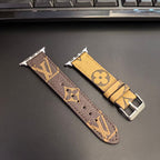 Louis Vuitton Apple Watch Bands Fashion Monogram Leather Apple Watch Band for brown-pale