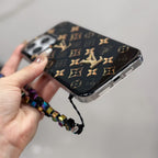 LV Black iPhone Case Golden Monogram for iphone-13-pro-max