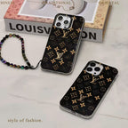 LV Black iPhone Case Golden Monogram for iphone-14-pro-max