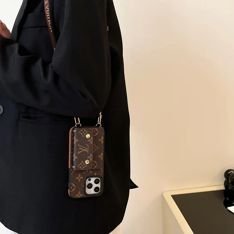 Luxury Phone Wallet Crossbody Style Lanyard For iPhone 12 – 16 Pro Max Plus Series iPhone Case for 1