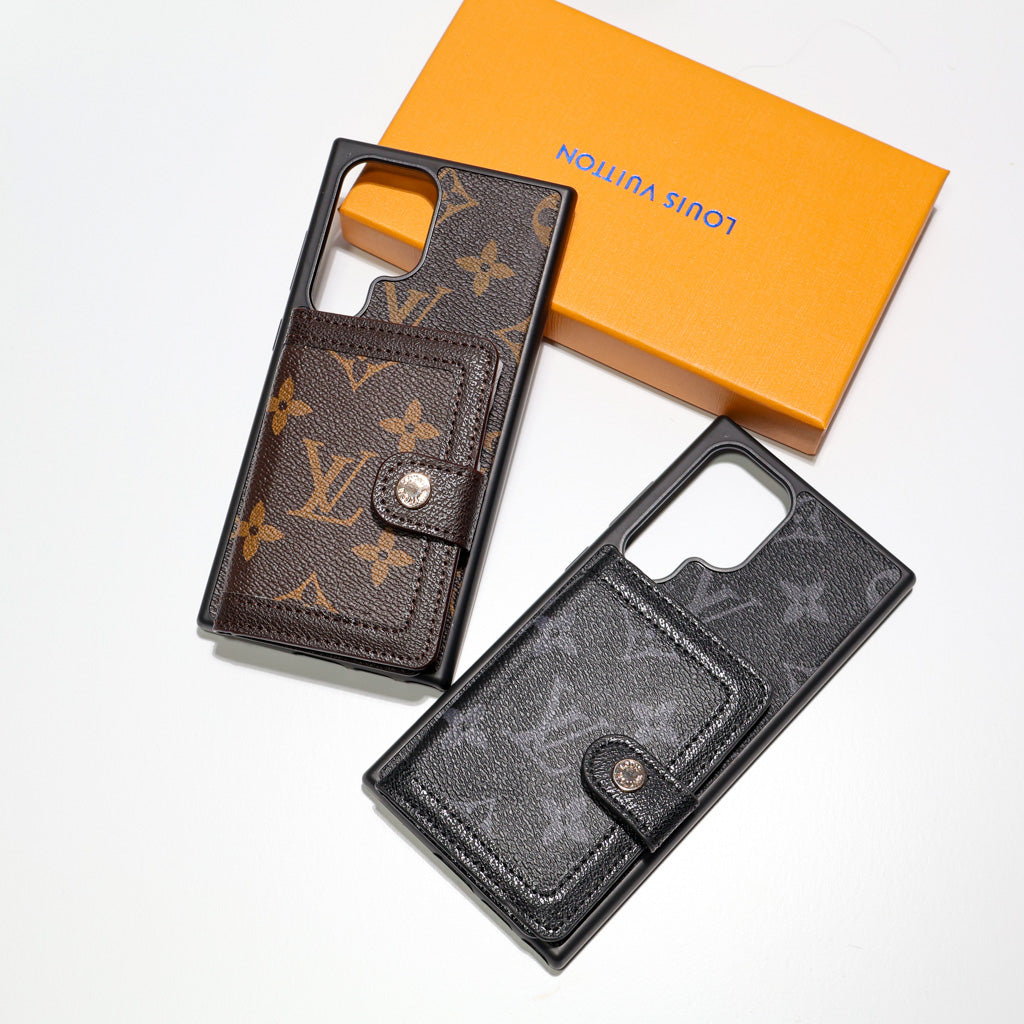 Leather Designer Wallet Phone Case Samsung Galaxy S 22-26 Ultra Plus Series for s22