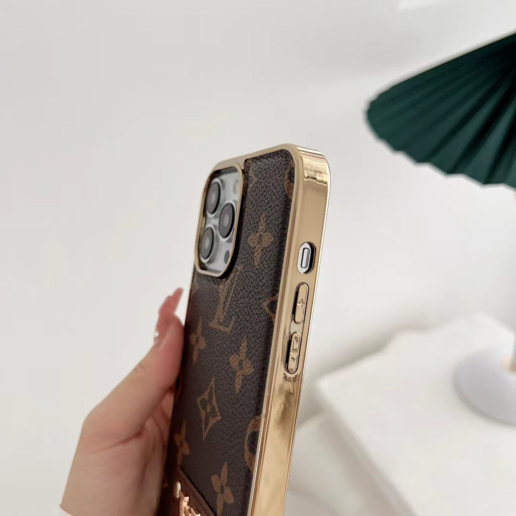 Fashion iPhone Case 16 15 14 13 12 11 Pro Max Plus Leather Design Electroplated for 12-pro