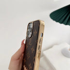 Fashion iPhone Case 16 15 14 13 12 11 Pro Max Plus Leather Design Electroplated for 12-pro