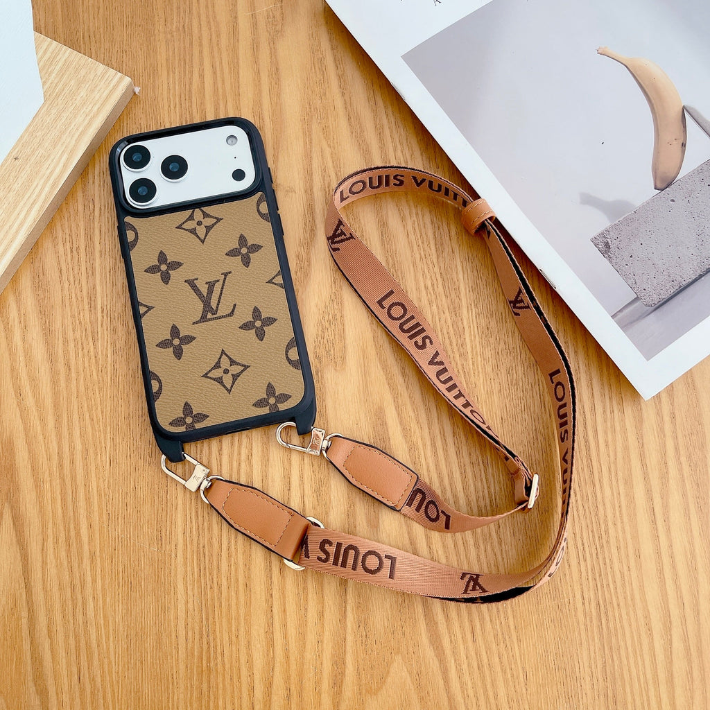 LV Classic Monogram iPhone Case Crossbody For 13-17 / Pro / Pro Max for 13-pro