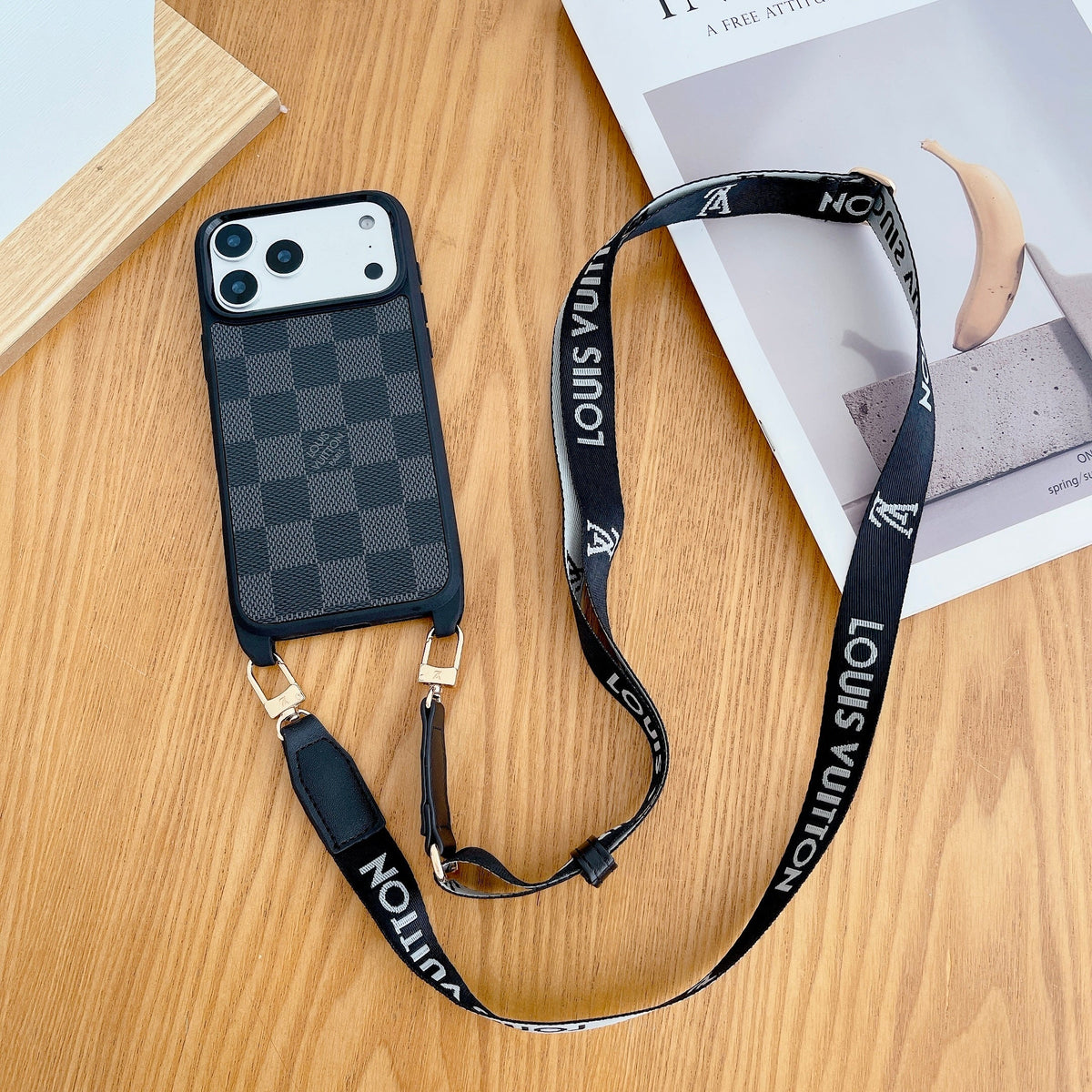 LV Classic Monogram iPhone Case Crossbody For 13-17 / Pro / Pro Max for 13-pro