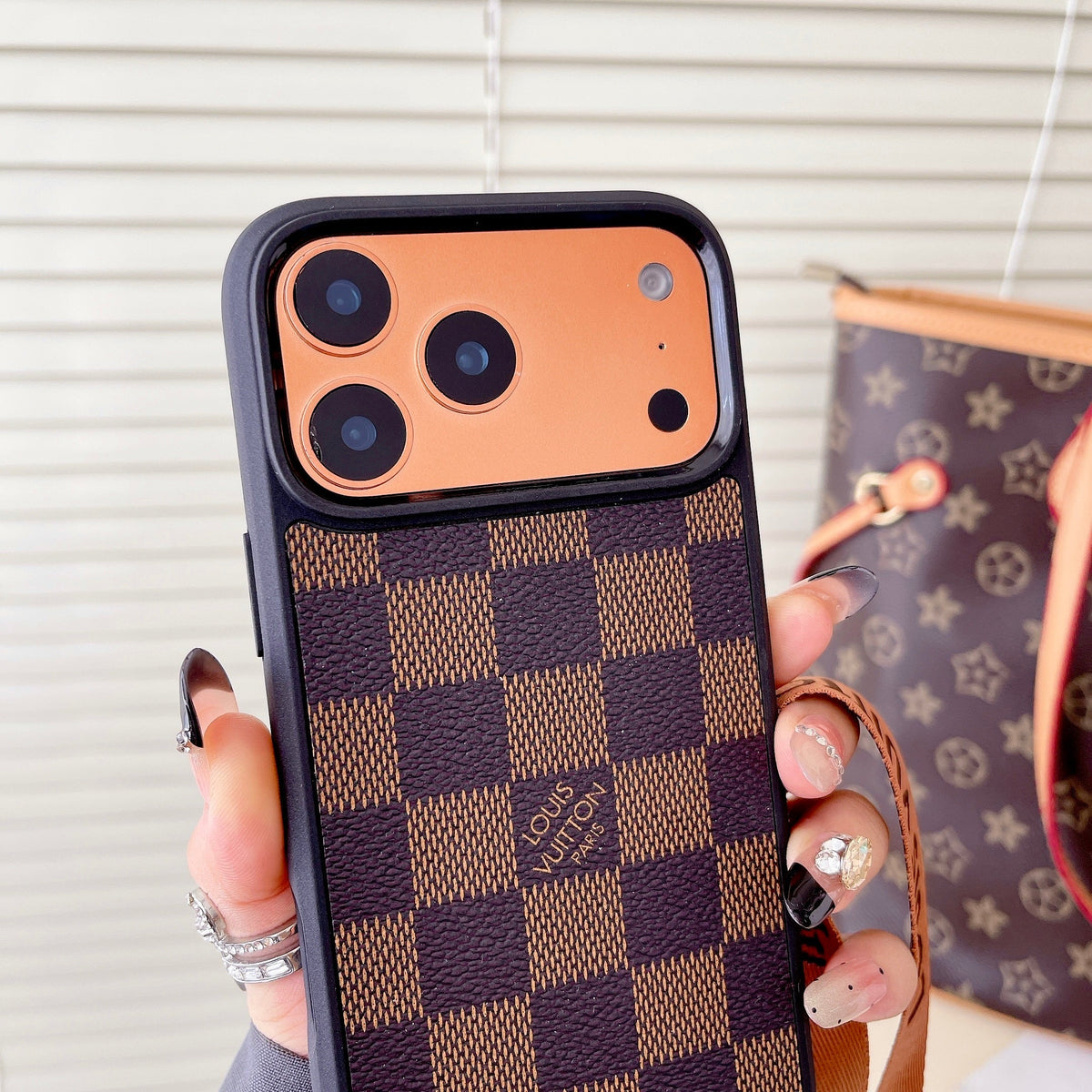 LV Classic Monogram iPhone Case Crossbody For 13-17 / Pro / Pro Max for 13-pro-max