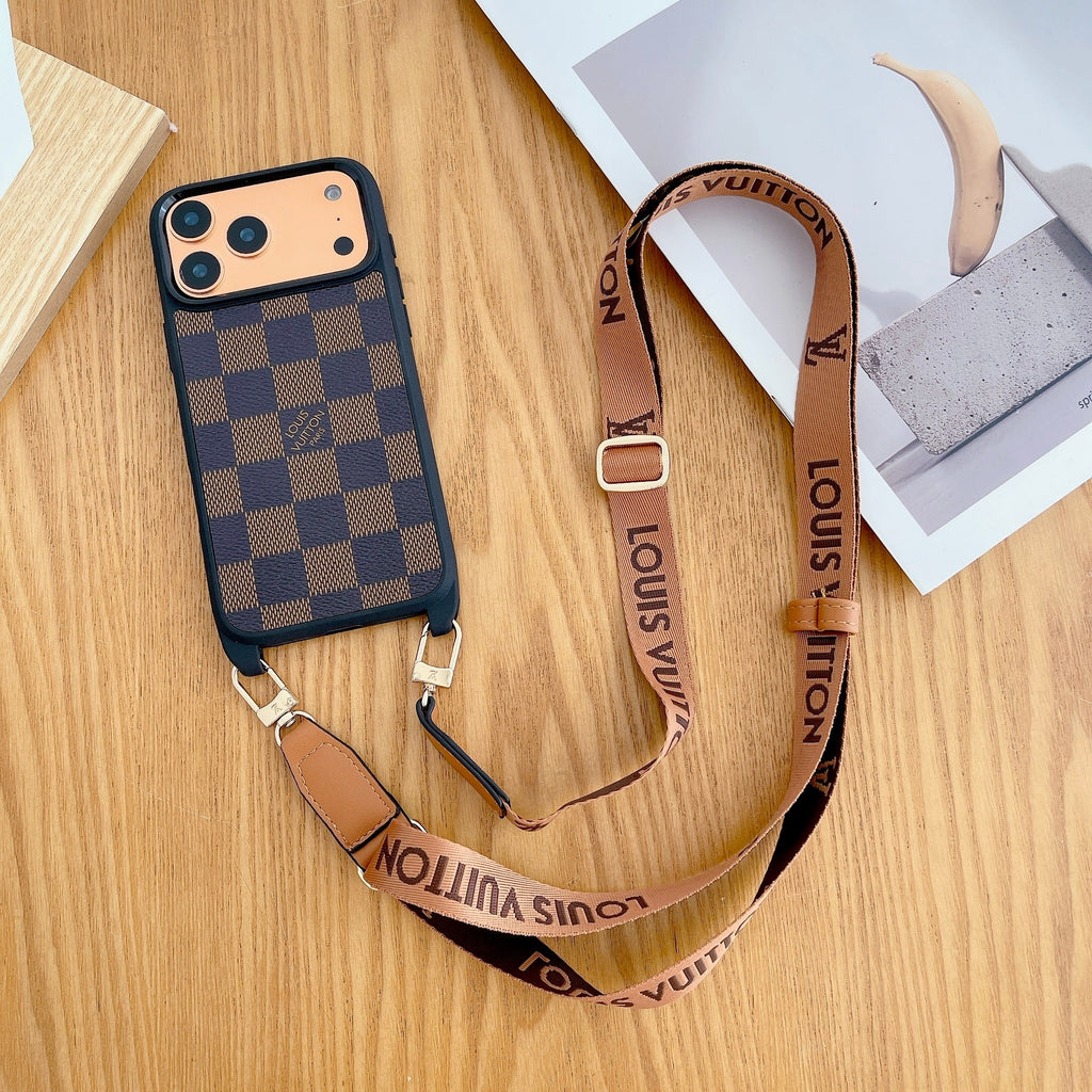 LV Classic Monogram iPhone Case Crossbody For 13-17 / Pro / Pro Max for 13-pro