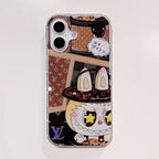 LV Transparent Phone Case Labubu Monogram Pattern for 14-pro-max
