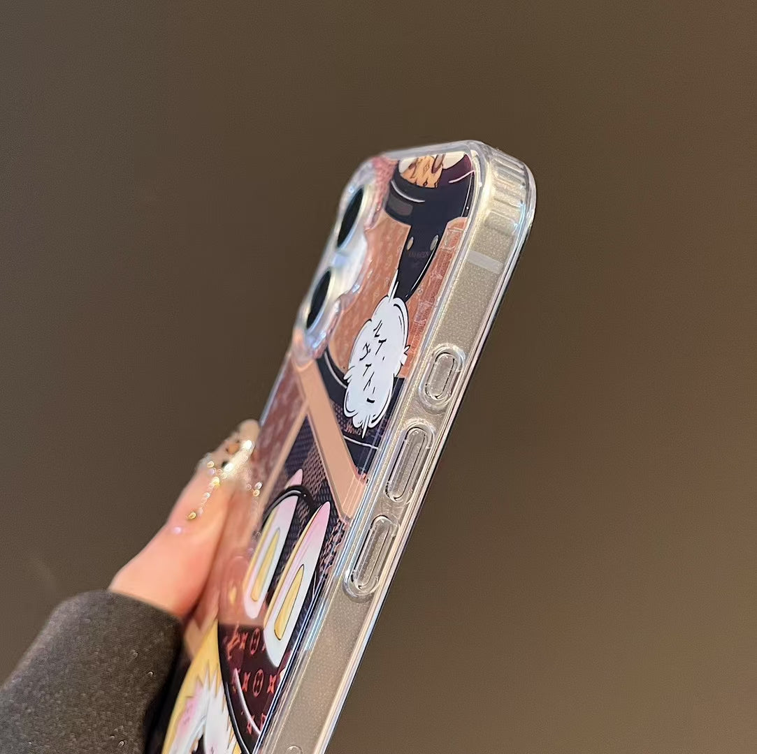 LV Transparent Phone Case Labubu Monogram Pattern for 13-pro-max