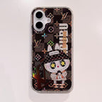 LV Transparent Phone Case Labubu Monogram Pattern for 14-pro-max