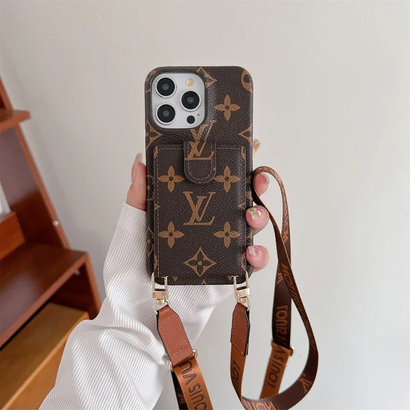 Fashion Cardholder Case Crossbody Strap For iPhone Case for 13