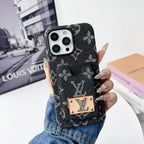 Denim LV Phone Case Card Holder For 13 – 16 Pro Max for 13-pro