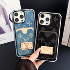 LV iPhone Case Denim Card Holder For 12-16 Pro Max
