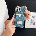 LV iPhone Case Denim Card Holder For 12-16 Pro Max