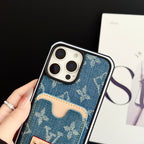 LV iPhone Case Denim Card Holder For 12-16 Pro Max for 12-pro