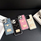 LV iPhone Case Denim Card Holder For 12-16 Pro Max