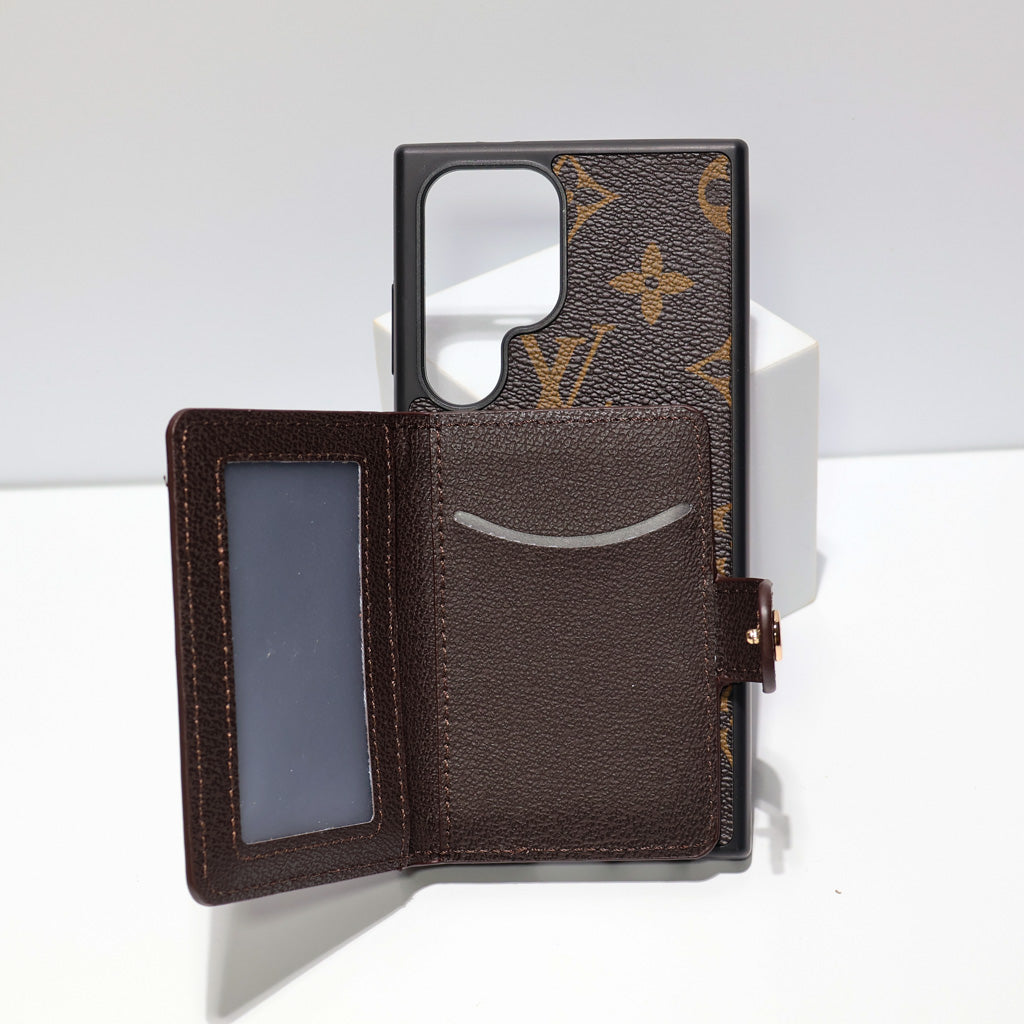 Leather Designer Wallet Phone Case Samsung Galaxy S 22-26 Ultra Plus Series for s22