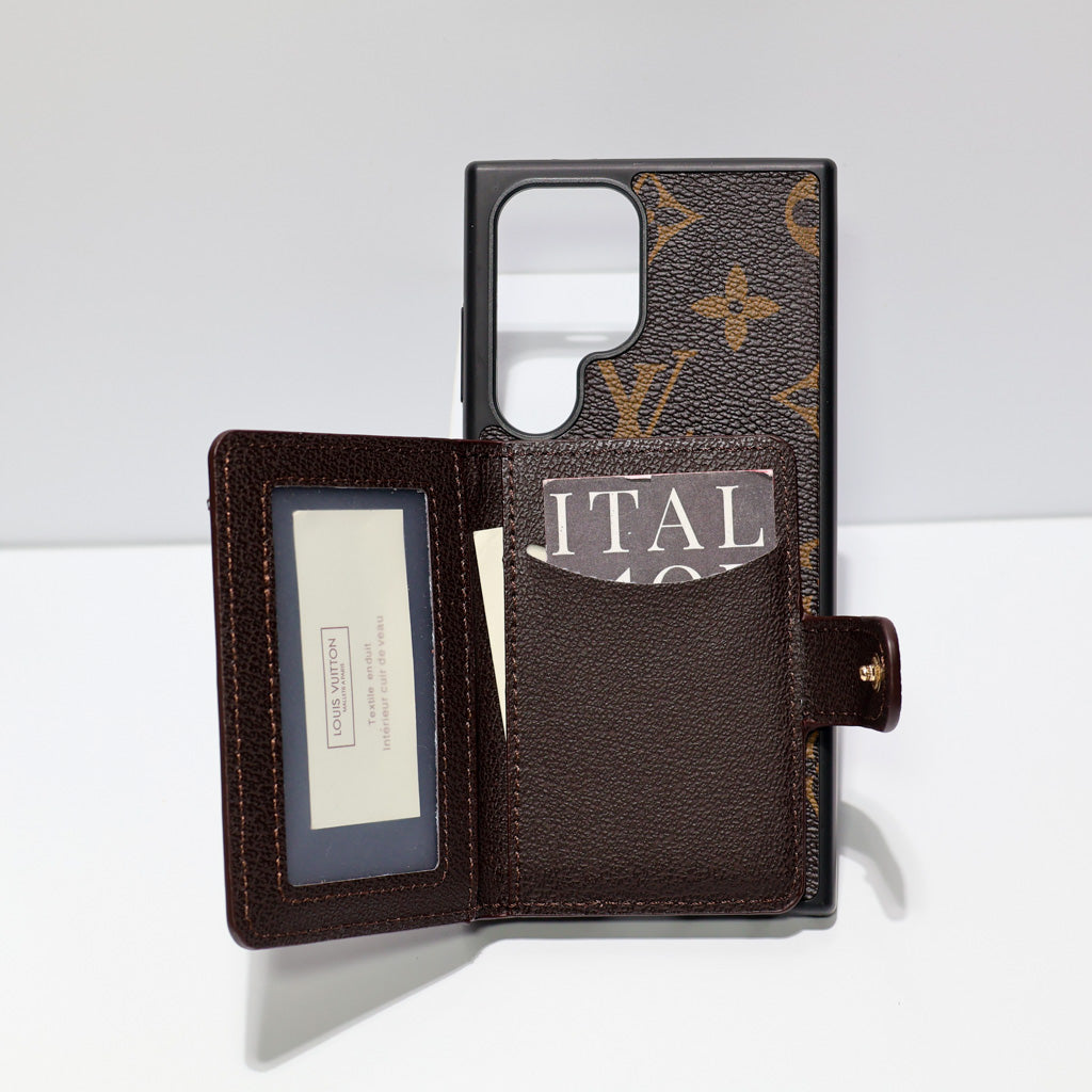 Leather Designer Wallet Phone Case Samsung Galaxy S 22-26 Ultra Plus Series for s22