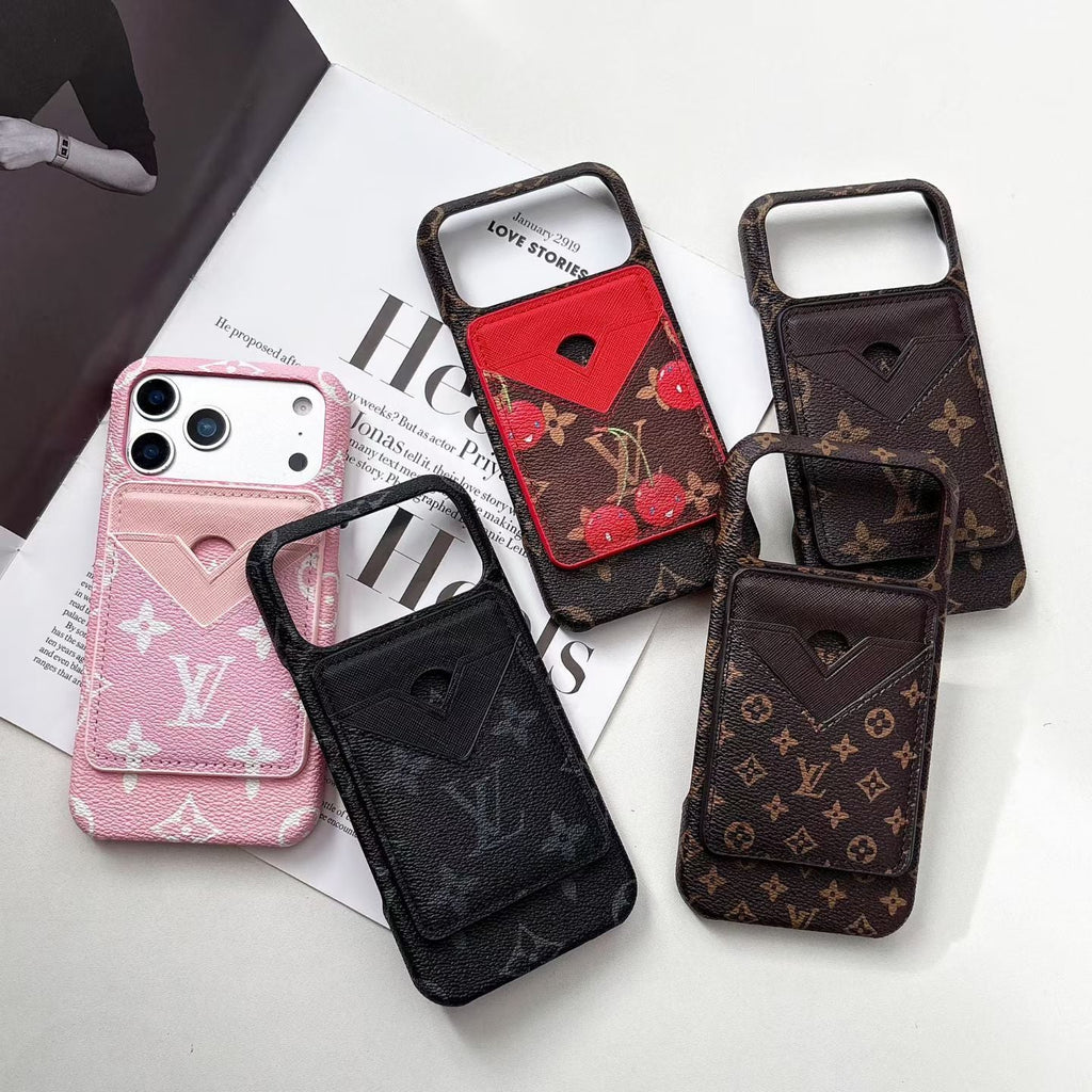 LV MagSafe Magnet Card Holder Phone Case For iPhone 13-17 / Pro / Pro Max / Plus / Air