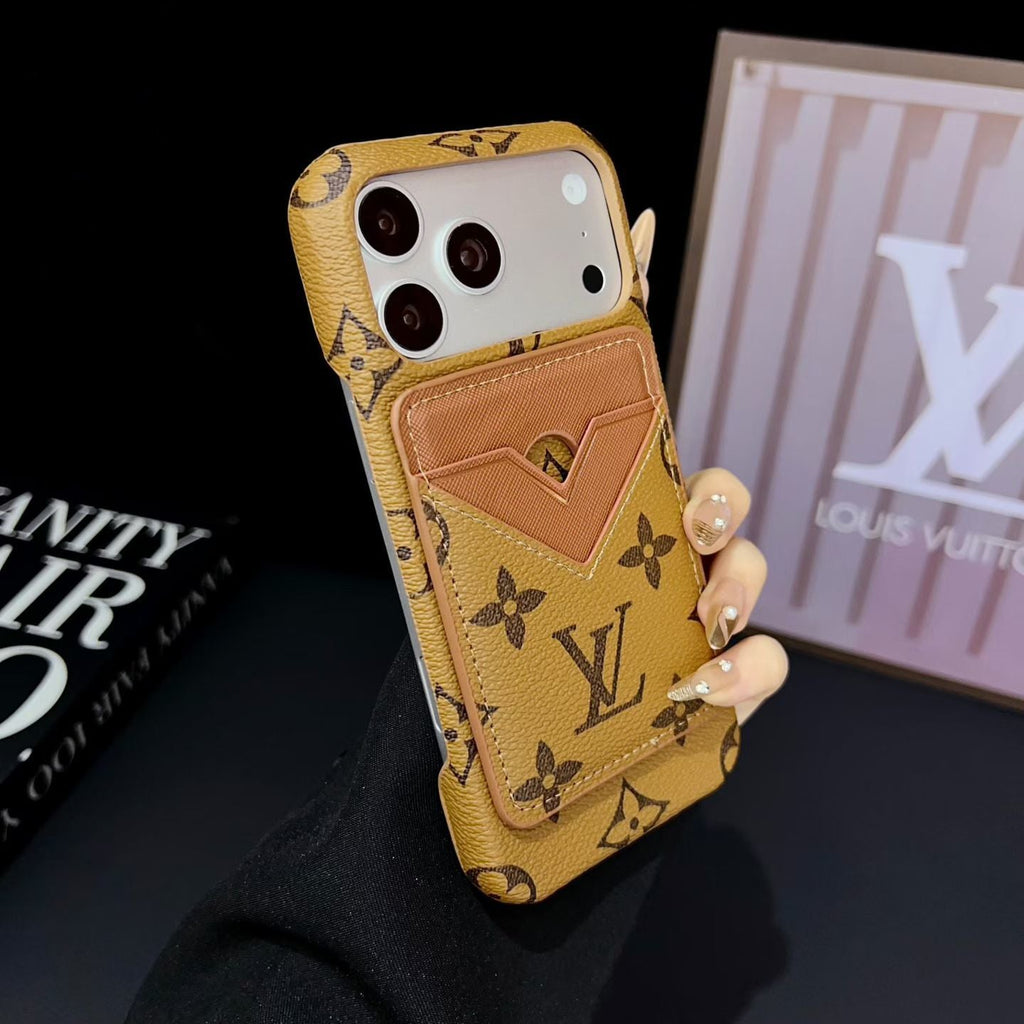 LV MagSafe Magnet Card Holder Phone Case For iPhone 13-17 / Pro / Pro Max / Plus / Air for 13-pro