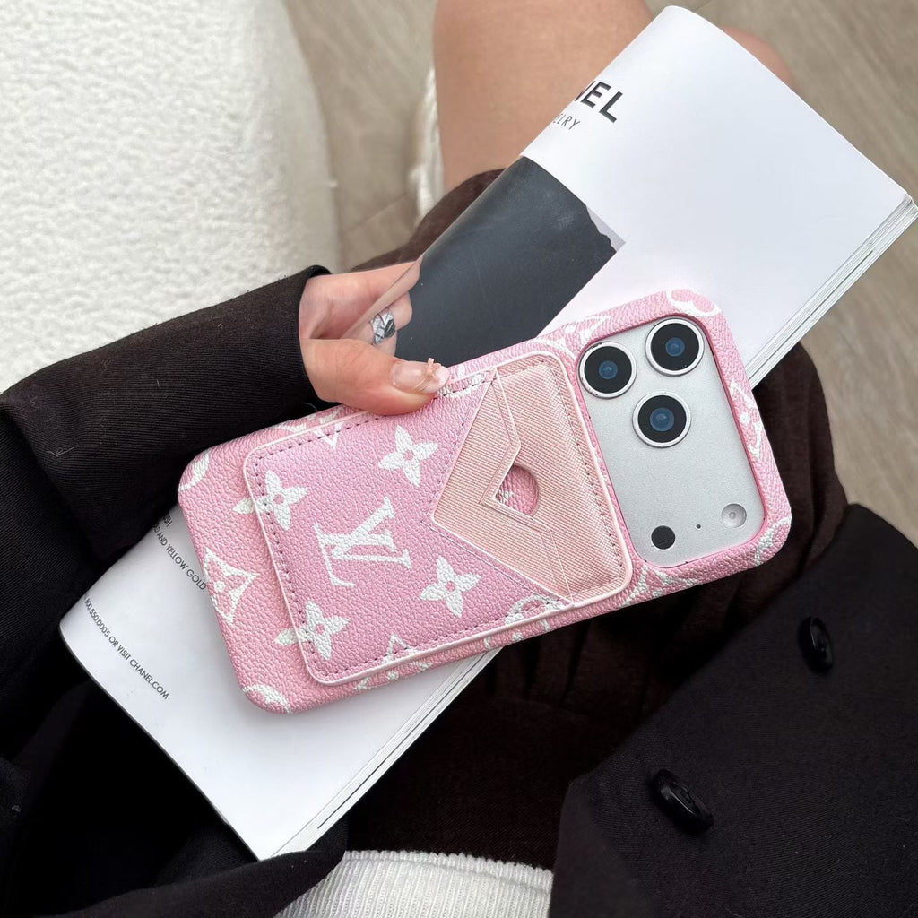 LV MagSafe Magnet Card Holder Phone Case For iPhone 13-17 / Pro / Pro Max / Plus / Air