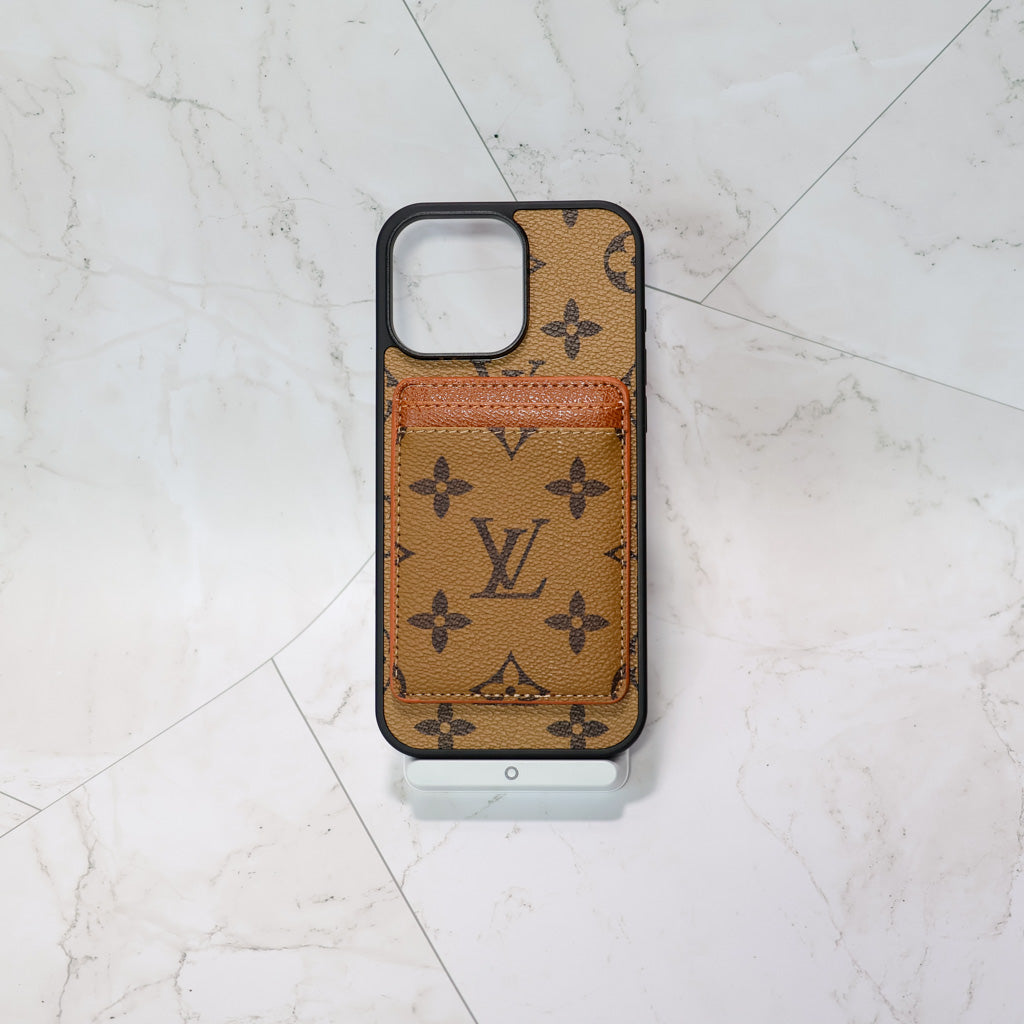 Louis V MagSafe iPhone Case Card Holder For 12-16 Pro Max Plus for 12-pro-max