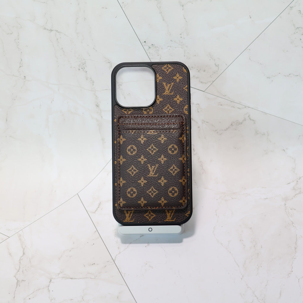 Louis V MagSafe iPhone Case Card Holder For 12-16 Pro Max Plus for 12-pro-max