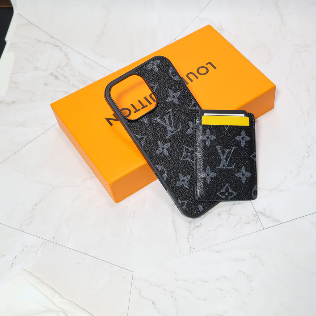 Louis V MagSafe iPhone Case Card Holder For 12-16 Pro Max Plus for 12-pro