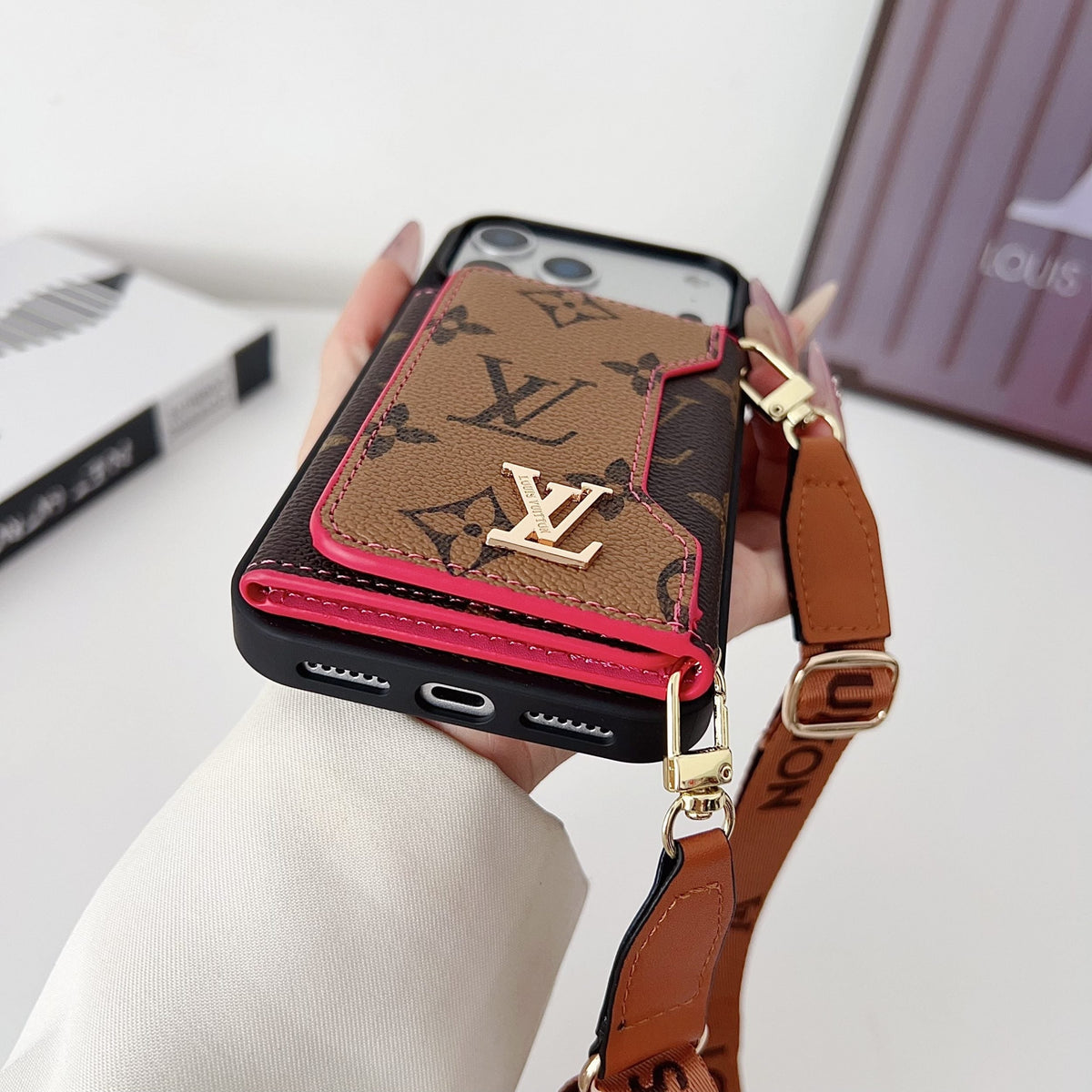Multicolor LV Monogram Crossbody Wallet Case For 13-17 / Pro / Pro Max for 13-pro