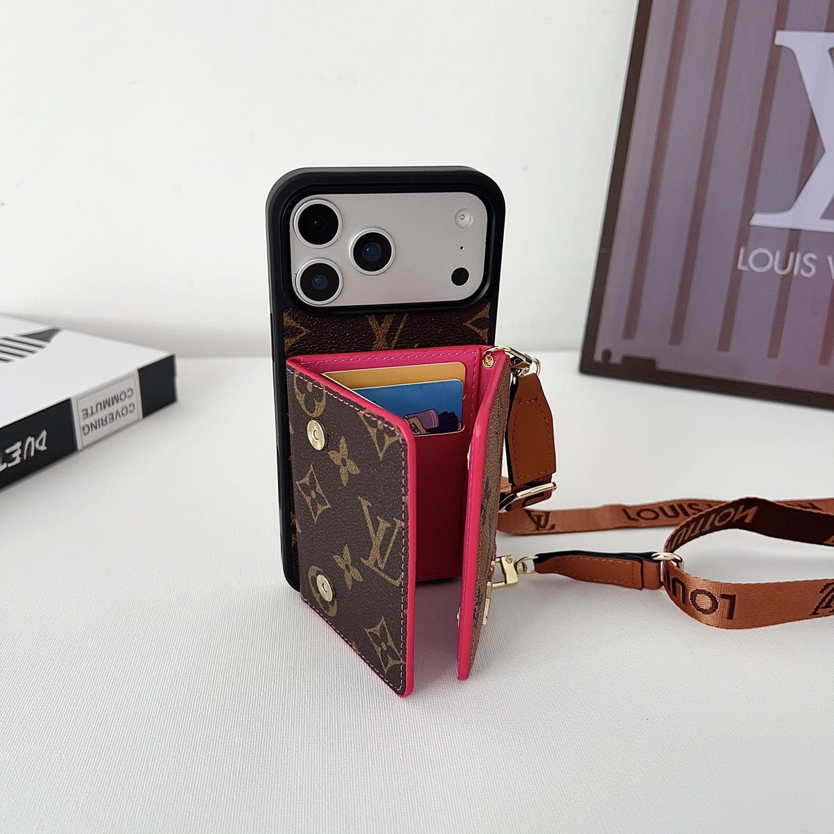 Multicolor LV Monogram Crossbody Wallet Case For 13-17 / Pro / Pro Max for 13-pro