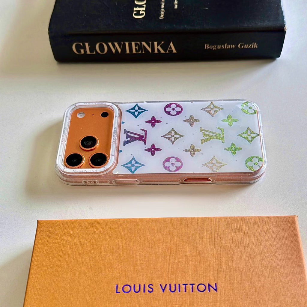 Multicolor Monogram White LV Case iPhone 14-17 / Pro / Pro Max for 14-pro-max