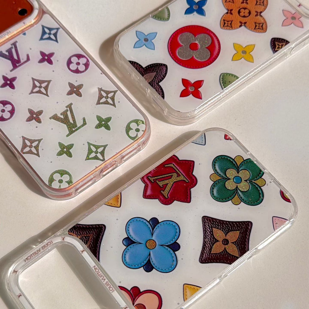 Multicolor Monogram White LV Case iPhone 14-17 / Pro / Pro Max
