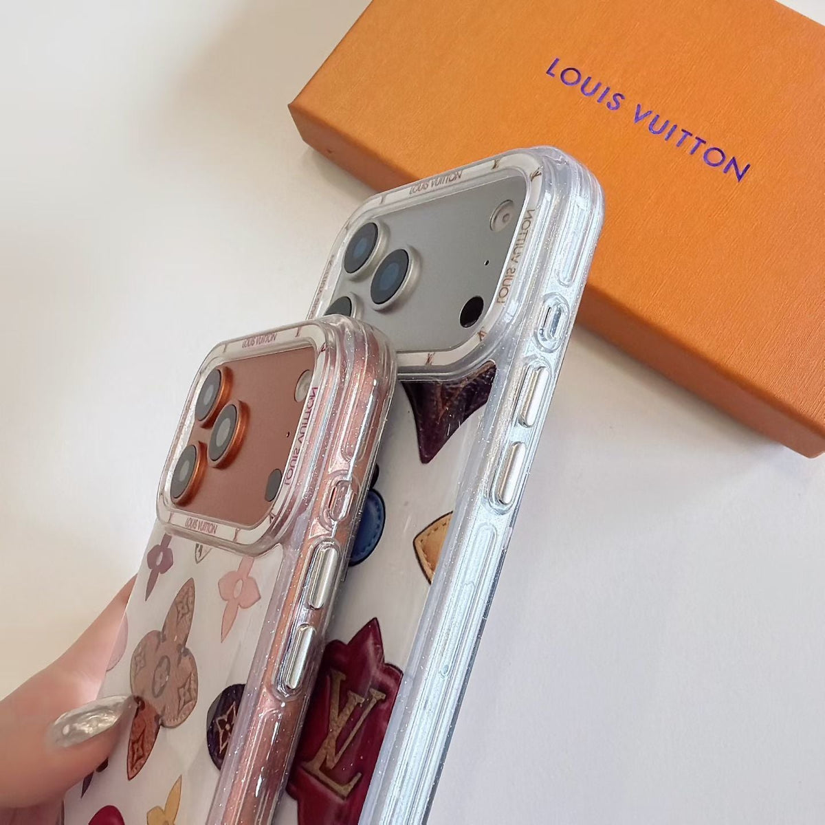 Multicolor Monogram White LV Case iPhone 14-17 / Pro / Pro Max for 14-pro