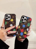 LV iPhone Case Paint Spots Design For 11 12 13 14 Pro Max