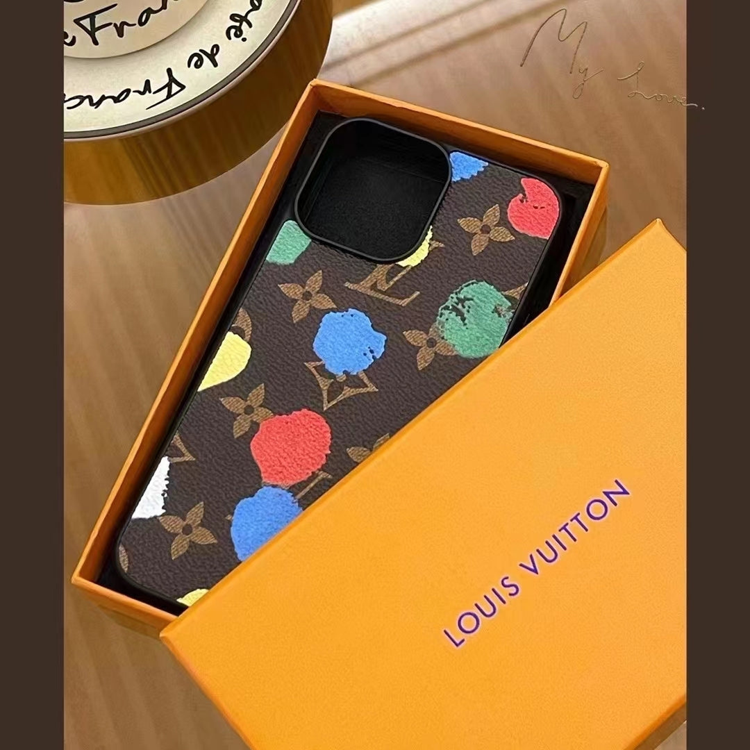 LV iPhone Case Paint Spots Design For 11 12 13 14 Pro Max for 11-pro-max