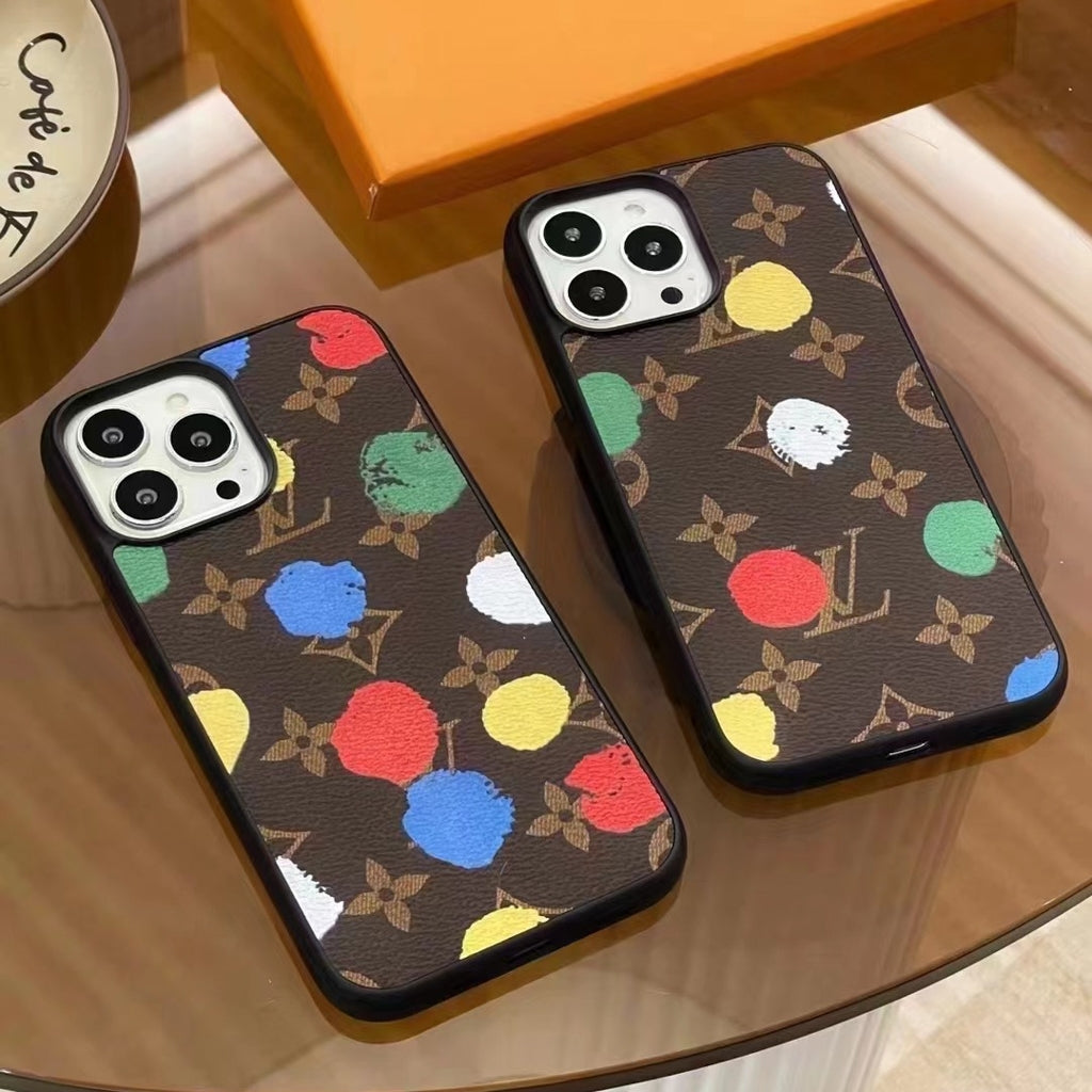 LV iPhone Case Paint Spots Design For 11 12 13 14 Pro Max